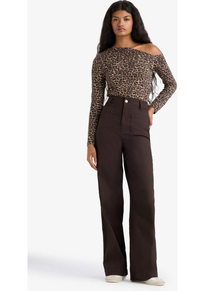 Straight Fit Yamalı Cep Normal Bel Düz Paça Uzun Boy Gabardin Pantolon F8304AX25AU modelleri