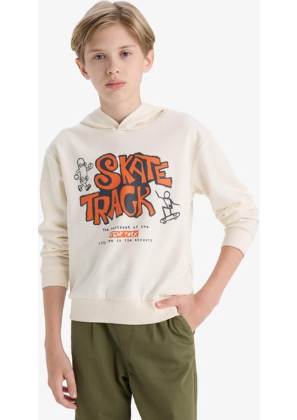 Erkek Çocuk Kapüşonlu Baskılı Sweatshirt F2844A825AU modelleri