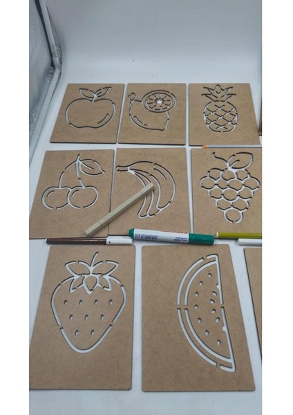 Ahşap Montessori Mevyeler Çizim Seti Kutulu 10 Adet fiyatları