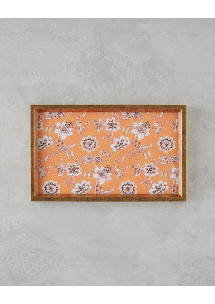 Pine Rose Dekoratif Tepsi 16X26 cm Turuncu