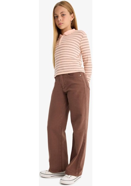 Kız Çocuk 90's Wide Leg Geniş Paça Gabardin Pantolon F5329A825AU fırsatları