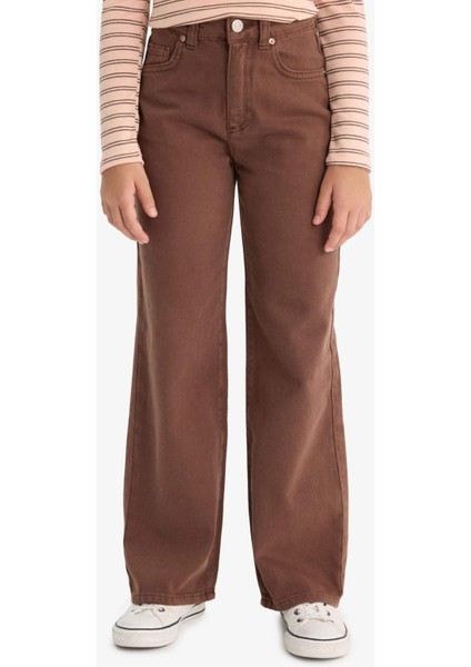 Kız Çocuk 90's Wide Leg Geniş Paça Gabardin Pantolon F5329A825AU