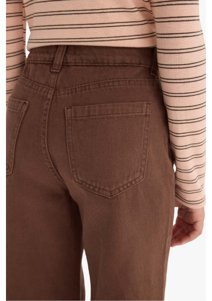 Kız Çocuk 90's Wide Leg Geniş Paça Gabardin Pantolon F5329A825AU