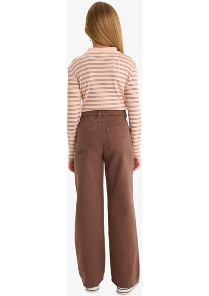 Kız Çocuk 90's Wide Leg Geniş Paça Gabardin Pantolon F5329A825AU