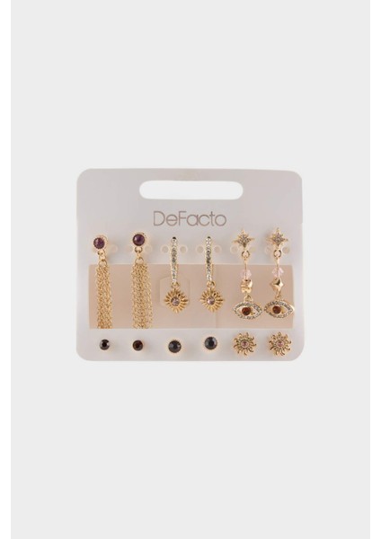 Kadın 6'lı Gold Küpe F6618AXNS