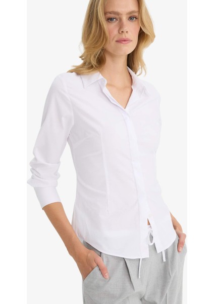 Fitted Bengalin Uzun Kollu Gömlek Y4651AZ25WN