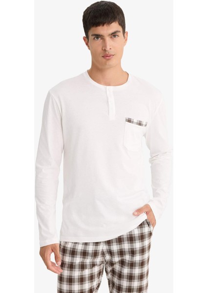 Pijama Takımı Regular Fit Uzun Kollu Üst Kareli Uzun Alt F7488AX25AU modelleri