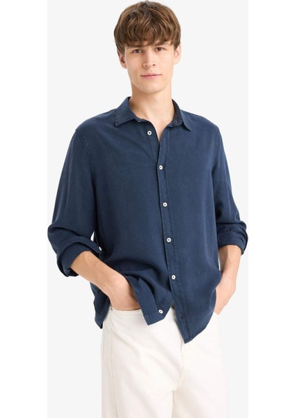 Regular Fit Twill Uzun Kollu Gömlek G0406AX25AU