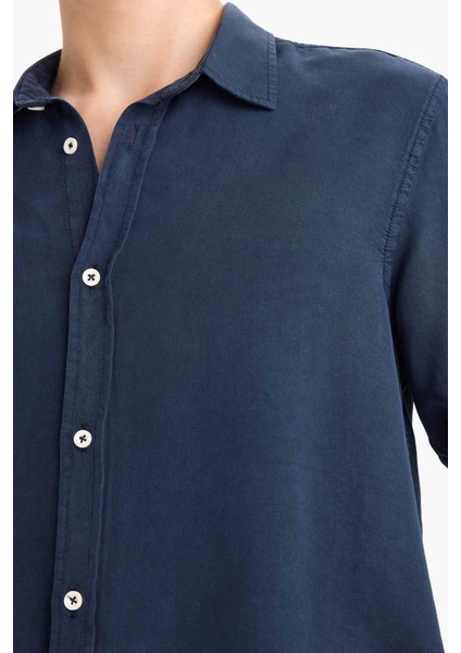 Regular Fit Twill Uzun Kollu Gömlek G0406AX25AU