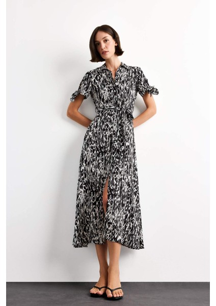 Desenli Kısa Kollu Midi Elbise G0731AX25SM modelleri