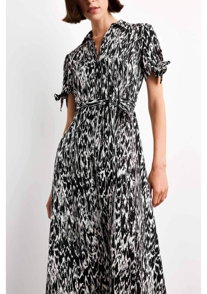 Desenli Kısa Kollu Midi Elbise G0731AX25SM indirimleri