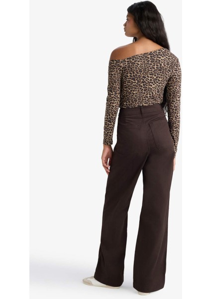 Straight Fit Yamalı Cep Normal Bel Düz Paça Uzun Boy Gabardin Pantolon F8304AX25AU