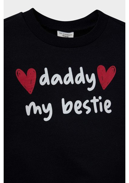 Kız Bebek Bisiklet Yaka Baskılı İçi Yumuşak Tüylü Sweatshirt E9214A525AU fiyatları