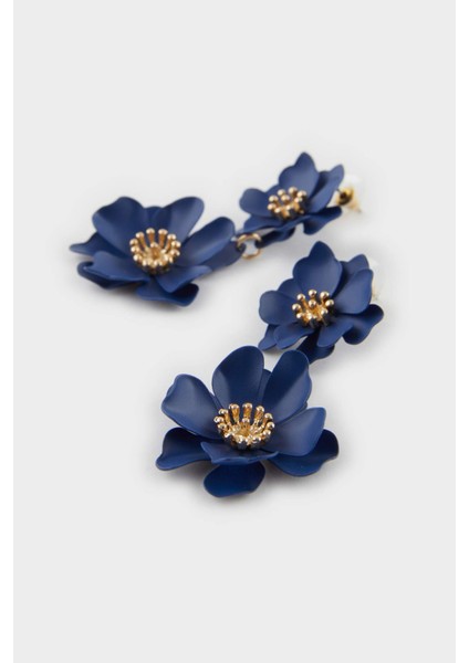 Kadın Lacivert Çiçekli Küpe F6631AXNS modelleri