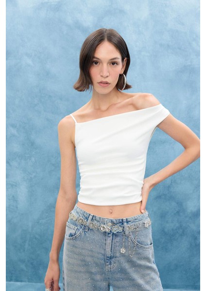 Kadın Çiçekli Silver Bel Zinciri G0109AXNS