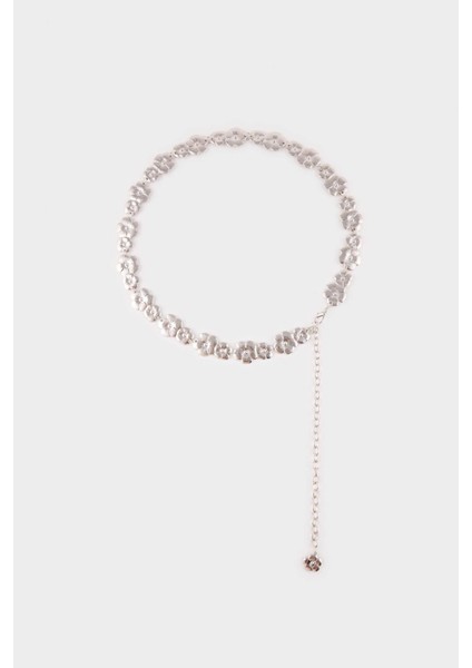Kadın Çiçekli Silver Bel Zinciri G0109AXNS modelleri