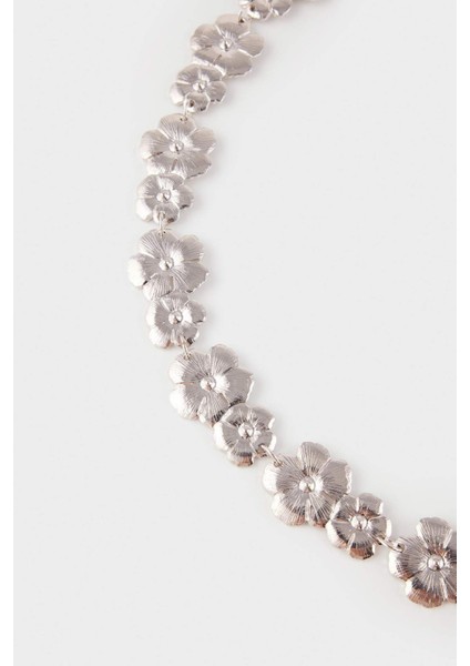 Kadın Çiçekli Silver Bel Zinciri G0109AXNS fırsatları