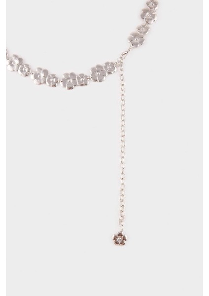 Kadın Çiçekli Silver Bel Zinciri G0109AXNS indirimleri