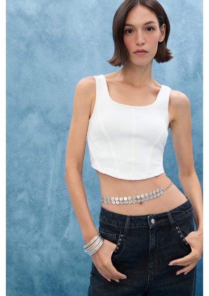 Kadın Silver Bel Zinciri G0106AXNS