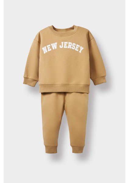 Erkek Bebek 2'li Takım Baskılı Sweatshirt Eşofman Altı E8985A525AU