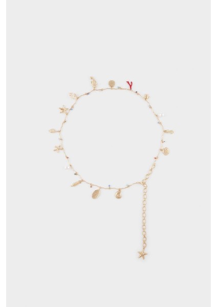 Kadın Deniz Temalı Charmlı Gold Bel Zinciri G0108AXNS modelleri