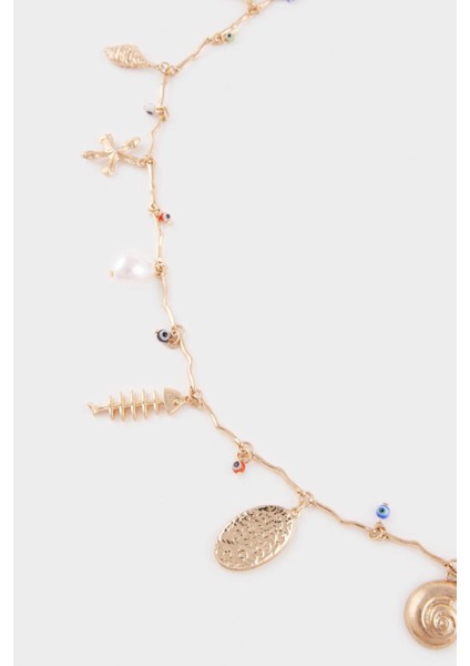 Kadın Deniz Temalı Charmlı Gold Bel Zinciri G0108AXNS fırsatları