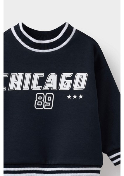 Erkek Bebek Bisiklet Yaka Baskılı Sweatshirt G1559A525AU fiyatları