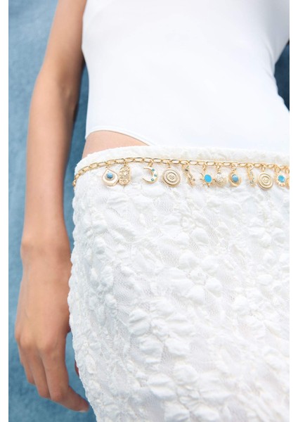 Kadın Mavi Taşlı Charmlı Bel Zinciri G0111AXNS fiyatları