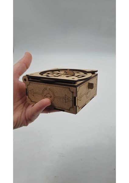 Ahşap Montessori Puzzle Kilitli Kutu 8 cm x 8 cm x 4 cm modelleri