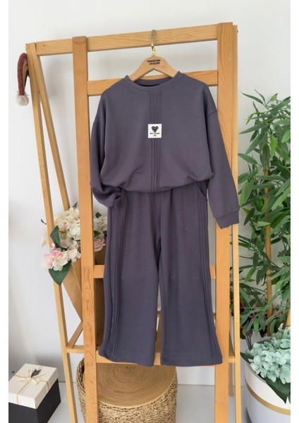 Oysho Kalp Arma Detaylı Kız Çocuk 2 li takım - Antrasit