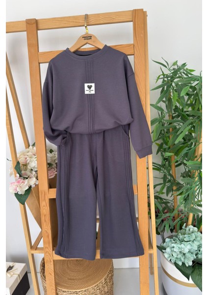 Oysho Kalp Arma Detaylı Kız Çocuk 2 li takım - Antrasit fiyatları