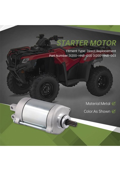 Honda Fourtrax TRX650FA TRX650FGA 31200-HN8-000 31200-HN8-003 (Yurt Dışından) fırsatları