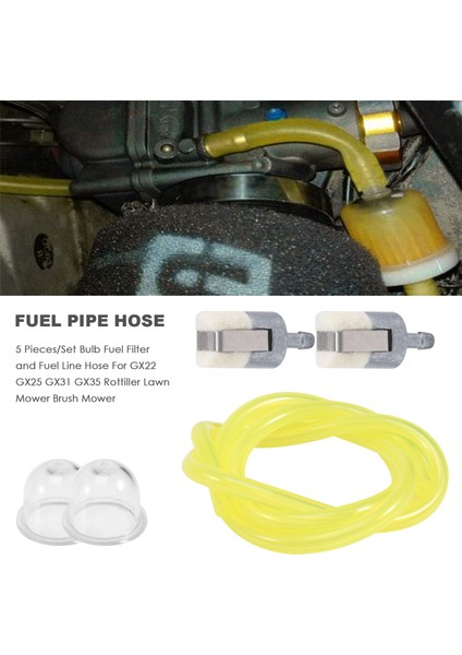 Honda GX22 GX25 GX31 GX35 Rottiller Çim Biçme Makinesi Fırçası Biçme Makinesi Için 5 Adet/set Ampul Yakıt Filtresi ve Yakıt Hattı Hortumu (Yurt Dışından) fırsatları