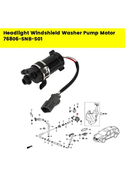 Honda Accord Civic Cr-V 2006-201 Kafa Lambası Yıkayıcı Pompası Için Araba Far Ön Cam Yıkayıcı Pompası Motor 76806-SNB-S01 (Yurt Dışından) modelleri