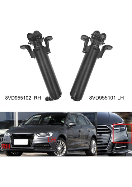 Araba Far Far Yıkama Nozul Temizlik Kapak Jeti Için -Audi A3 Sportback 2014-2016 8VD955101 8VD955102 (Yurt Dışından) fiyatları
