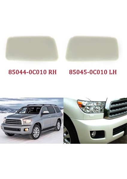 2 Adet Sol ve Sağ Far Yıkama Püskürtme Nozul Kapağı Kapak 85045-0C010 85044-0C010 Toyota Sequoia K6 2007-2020 (Yurt Dışından) fiyatları