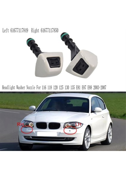 Far Yıkığı Meme Far Far Sprey Nozul Jet Bmw 1series Için 116 118 120 125 130 135 2003-2007 Sağ 61677117850 (Yurt Dışından) fırsatları