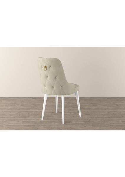 Mona Beyaz Mermer 80X132 Açılabilir Mdf Masa Yemek Odası Takımı, Mutfak Takımı 6 Adet Sandalye fırsatları