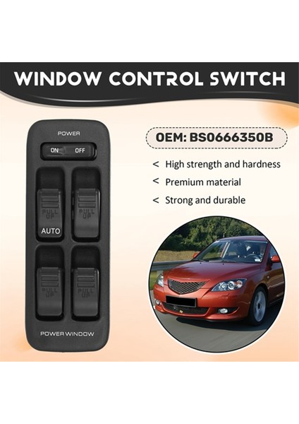 Araba Ön Sol Pencere Anahtarı Düğmesi Kapı Cam Kaldırma Kontrol Anahtarı BS06-66-350B Mazda Için 323 1987-1994 Sol El Sürücüsü (Yurt Dışından) indirimleri