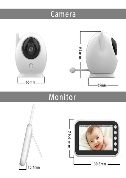 Full hd Bebek Kamerası 2.4 ghz Wireless, 360° Dönen Ptz Gece Görüş, Monitörlü Interkom Özellikli fiyatları