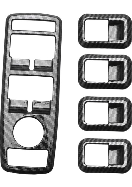 5pcs Araba Otomatik Karbon Fiber Pencere Anahtarı Düğmesi Trim Kapak Çerçevesi Mercedes Benz A B C E Cla Gla Gla Glk ml Gle Sınıfı W204 (Yurt Dışından)