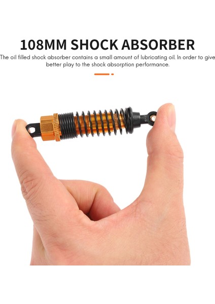 4pcs Şok Emici 108MM Alüminyum Alaşım, Ön Arka Montajlı Yay Damper Süspansiyonu 1/10 Hsp Rc Arabalar Sarı (Yurt Dışından) fiyatları