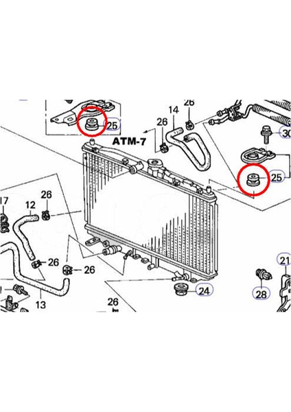 6pcs Radyatör Montaj Üst Izolatör Montajlar Bursiyer Kauçuk Siyah Honda Accord Için Civic 74173-SJ4-000 (Yurt Dışından) fiyatları