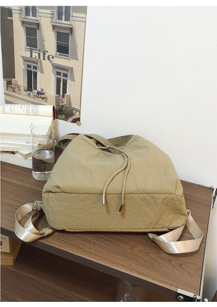 Bağcıklı Naylon Kova Çanta Düz Renk Üst Düzey Gündelik Omuz Çantası (Yurt Dışından) fiyatları