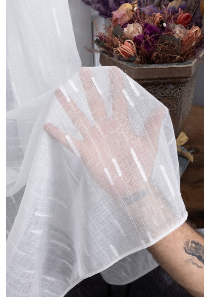 Keten Moroccan Ekru 1/3 Normal Pileli Ütü İstemez Kırışmaz Yeni Sezon Salon Oda Tül Perdesi fiyatları