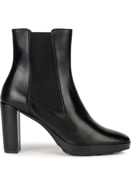 Kadın Siyah Walk Pleasure Deri Plaftorm Topuklu Bot D35TFC00043C9999