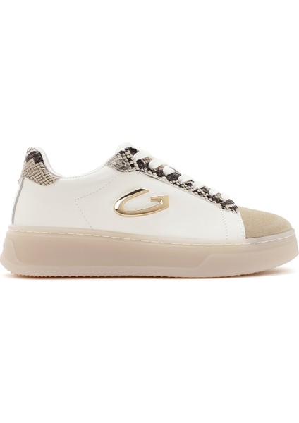 Kadın Bej New Era Bağcıklı Deri Sneaker G03G100017