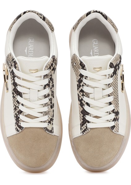 Kadın Bej New Era Bağcıklı Deri Sneaker G03G100017