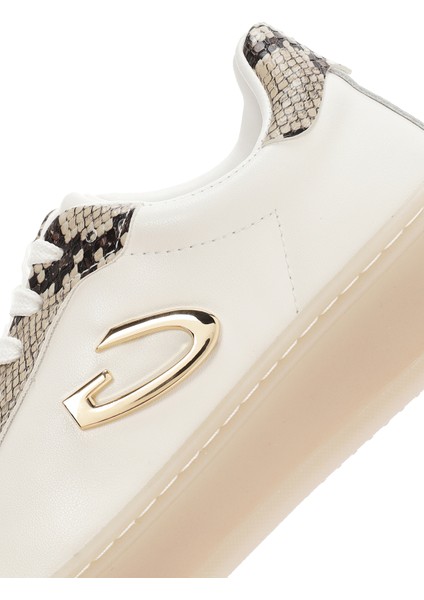 Kadın Bej New Era Bağcıklı Deri Sneaker G03G100017