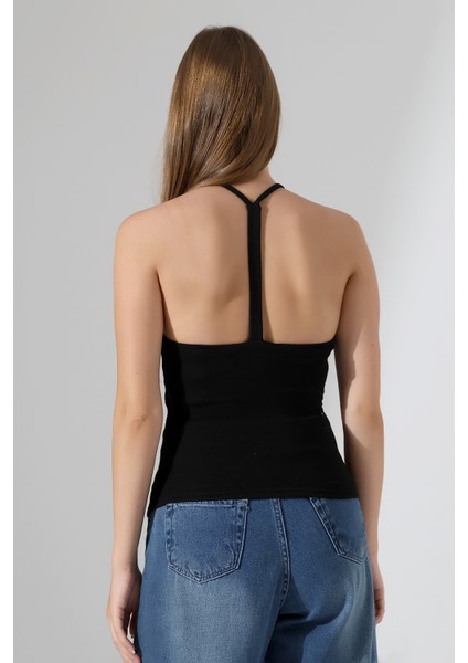 Slim Fit Dar Kesim Arkadan Askılı U Yaka Askılı Basic Body Kadın Atlet 22064 Siyah fırsatları